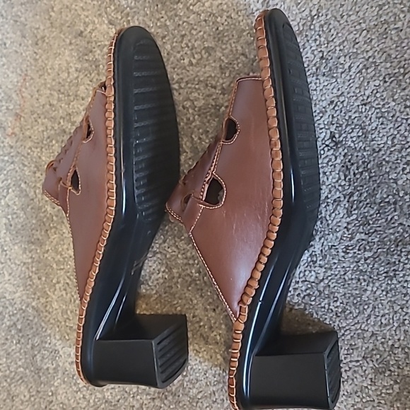 PERFECTO Brown Leather Sandals Size 7 - Picture 5 of 8